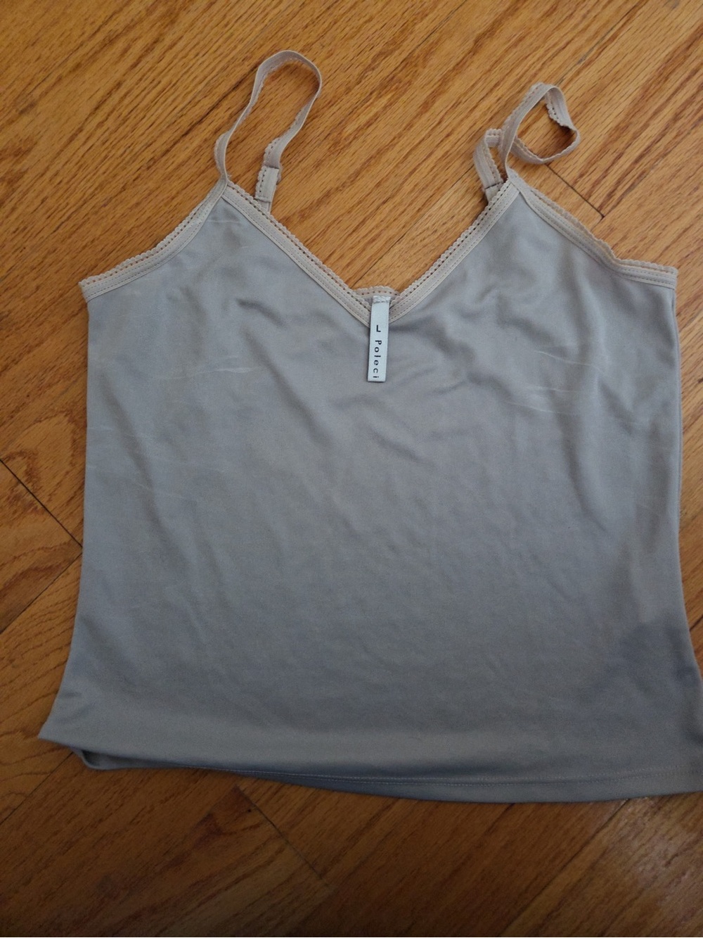 Poleci Light Beige V-Neck Camisole Tank